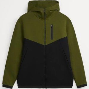 ZIPPERED SWEATSHIRT - Black/Green